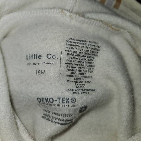 Little Co. By Lauren Conrad Fleece Striped Sweatsuit Baby Size 18 Months - Picture 2 of 6